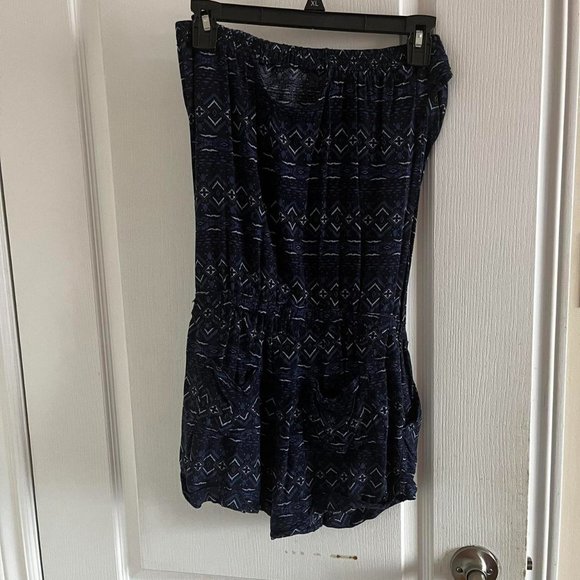 Garage navy blue strapless romper size xs - Picture 3 of 5